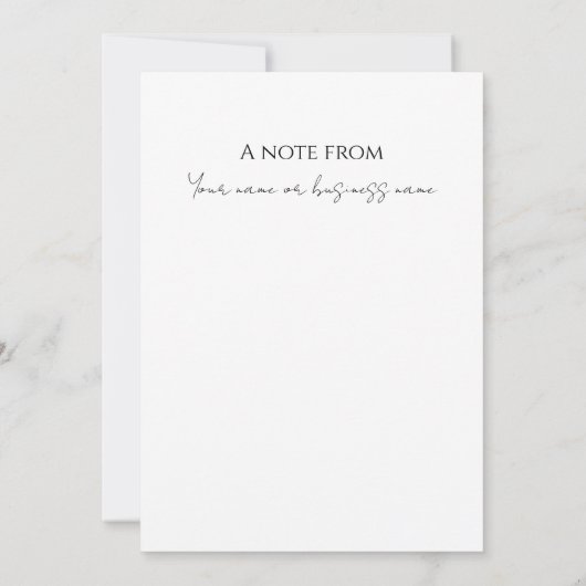 Minimalistische Stationery-klantenkaart Kaart (Achterkant)