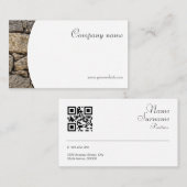 Minimalistische steenfotografie QR-Visitekaartje Visitekaartje (Voorkant / Achterkant)