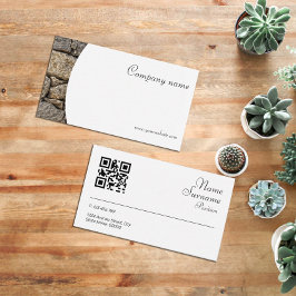 Minimalistische steenfotografie QR-Visitekaartje Visitekaartje