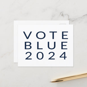 Minimalistische stemming Blue Kamala Harris 2024 Briefkaart