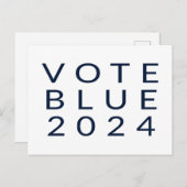 Minimalistische stemming Blue Kamala Harris 2024 Briefkaart (Voorkant / Achterkant)