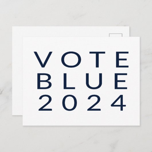 Minimalistische stemming Blue Kamala Harris 2024 Briefkaart (Voorkant / Achterkant)