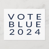 Minimalistische stemming Blue Kamala Harris 2024 Briefkaart (Voorkant)