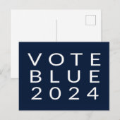 Minimalistische stemming Blue Kamala Harris 2024 Briefkaart (Voorkant / Achterkant)