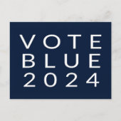 Minimalistische stemming Blue Kamala Harris 2024 Briefkaart (Voorkant)