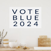 Minimalistische stemming Blue Kamala Harris 2024 Poster (Keuken)