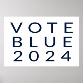 Minimalistische stemming Blue Kamala Harris 2024 Poster
