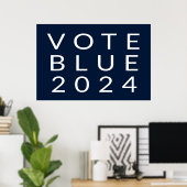 Minimalistische stemming Blue Kamala Harris 2024 Poster (Thuiskantoor)