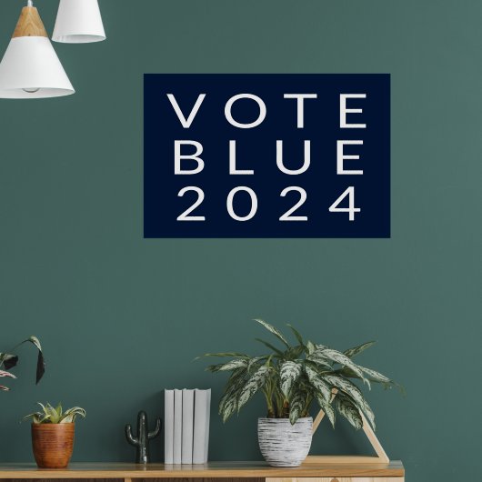 Minimalistische stemming Blue Kamala Harris 2024 Poster (Woonkamer 1)