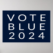 Minimalistische stemming Blue Kamala Harris 2024 Poster (Voorkant)