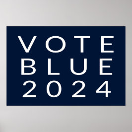Minimalistische stemming Blue Kamala Harris 2024 Poster