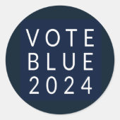 Minimalistische stemming Blue Kamala Harris 2024 Ronde Sticker (Voorkant)