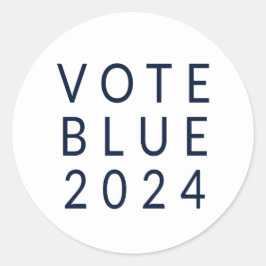 Minimalistische stemming Blue Kamala Harris 2024 Ronde Sticker