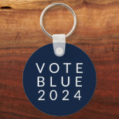 Minimalistische stemming Blue Kamala Harris 2024 Sleutelhanger (Achterkant)