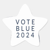 Minimalistische stemming Blue Kamala Harris 2024 Ster Sticker (Voorkant)