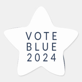 Minimalistische stemming Blue Kamala Harris 2024 Ster Sticker