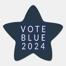 Minimalistische stemming Blue Kamala Harris 2024 Ster Sticker