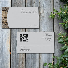 Minimalistische stenen fotografie QR grijze visite Visitekaartje