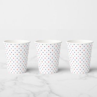 Minimalistische ster ren rood, blauw & wit papiere papieren bekers