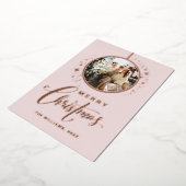 Minimalistische Sterren Foto gouden Kerstmis Folie Feestdagenkaart (Gedraaid)