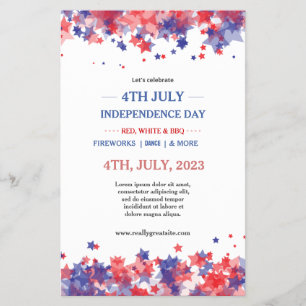 Minimalistische sterren rood en blauw 4 juli evene flyer