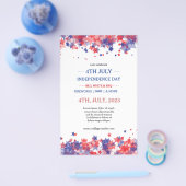 Minimalistische sterren rood en blauw 4 juli evene flyer (Enkel)