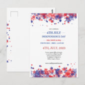 Minimalistische sterren rood en blauw 4th van juli briefkaart (Voorkant / Achterkant)