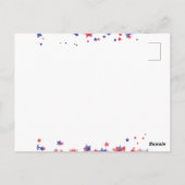 Minimalistische sterren rood en blauw 4th van juli briefkaart (Achterkant)