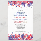 Minimalistische sterren rood en blauw 4th van juli flyer (Voorkant)