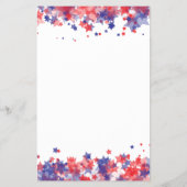 Minimalistische sterren rood en blauw 4th van juli flyer (Achterkant)