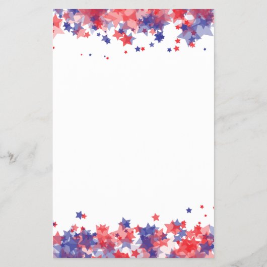 Minimalistische sterren rood en blauw 4th van juli flyer (Achterkant)