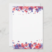 Minimalistische sterren rood en blauw 4th van juli kaart (Achterkant)
