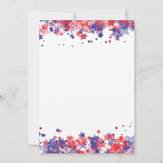 Minimalistische sterren rood en blauw 4th van juli kaart (Achterkant)