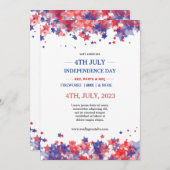 Minimalistische sterren rood en blauw 4th van juli kaart (Voorkant / Achterkant)