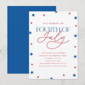 Minimalistische sterren vier juli feestje  kaart (Voorkant / Achterkant)
