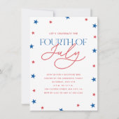 Minimalistische sterren vierde juli partij kaart (Voorkant)