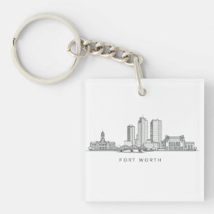 Minimalistische sterrenbeeld-lijnkunst van Fort Wo Sleutelhanger