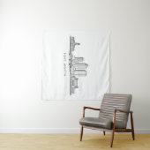 Minimalistische sterrenbeeld-lijnkunst van Fort Wo Wandkleed (In Situ (horizontaal))