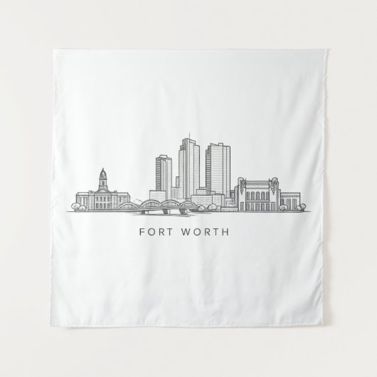 Minimalistische sterrenbeeld-lijnkunst van Fort Wo Wandkleed (Voorkant)