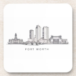 Minimalistische sterrenlijn kunst van Fort Worth Bier Onderzetter