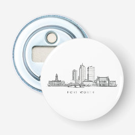 Minimalistische sterrenlijn kunst van Fort Worth Button Flesopener