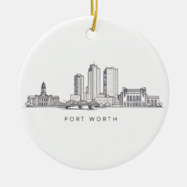 Minimalistische sterrenlijn kunst van Fort Worth Keramisch Ornament