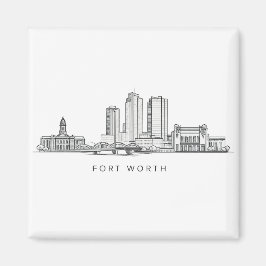 Minimalistische sterrenlijn kunst van Fort Worth Magneet