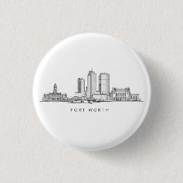 Minimalistische sterrenlijn kunst van Fort Worth Ronde Button 3,2 Cm