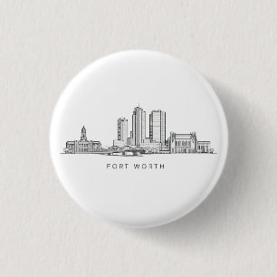 Minimalistische sterrenlijn kunst van Fort Worth Ronde Button 3,2 Cm