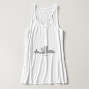 Minimalistische sterrenlijn kunst van Fort Worth Tanktop