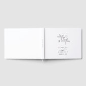 Minimalistische Sterrenvis Strand Monogram Bruilof Gastenboek (Volledig)
