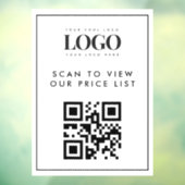 Minimalistische sticker met logo QR-code scan prij (Vel 3)