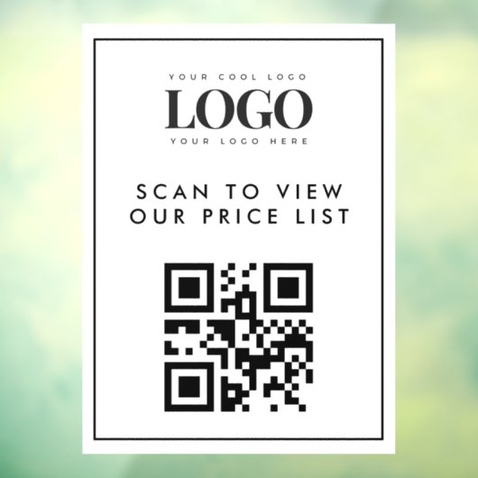 Minimalistische sticker met logo QR-code scan prij (Vel 3)