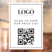 Minimalistische sticker met logo QR-code scan prij (Vel 2)